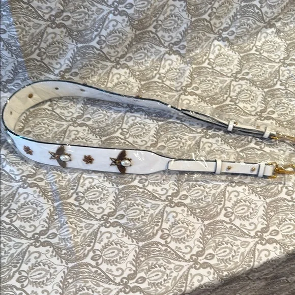 Elegant White and Gold Women's Shoulder Strap - Picture 1 of 4